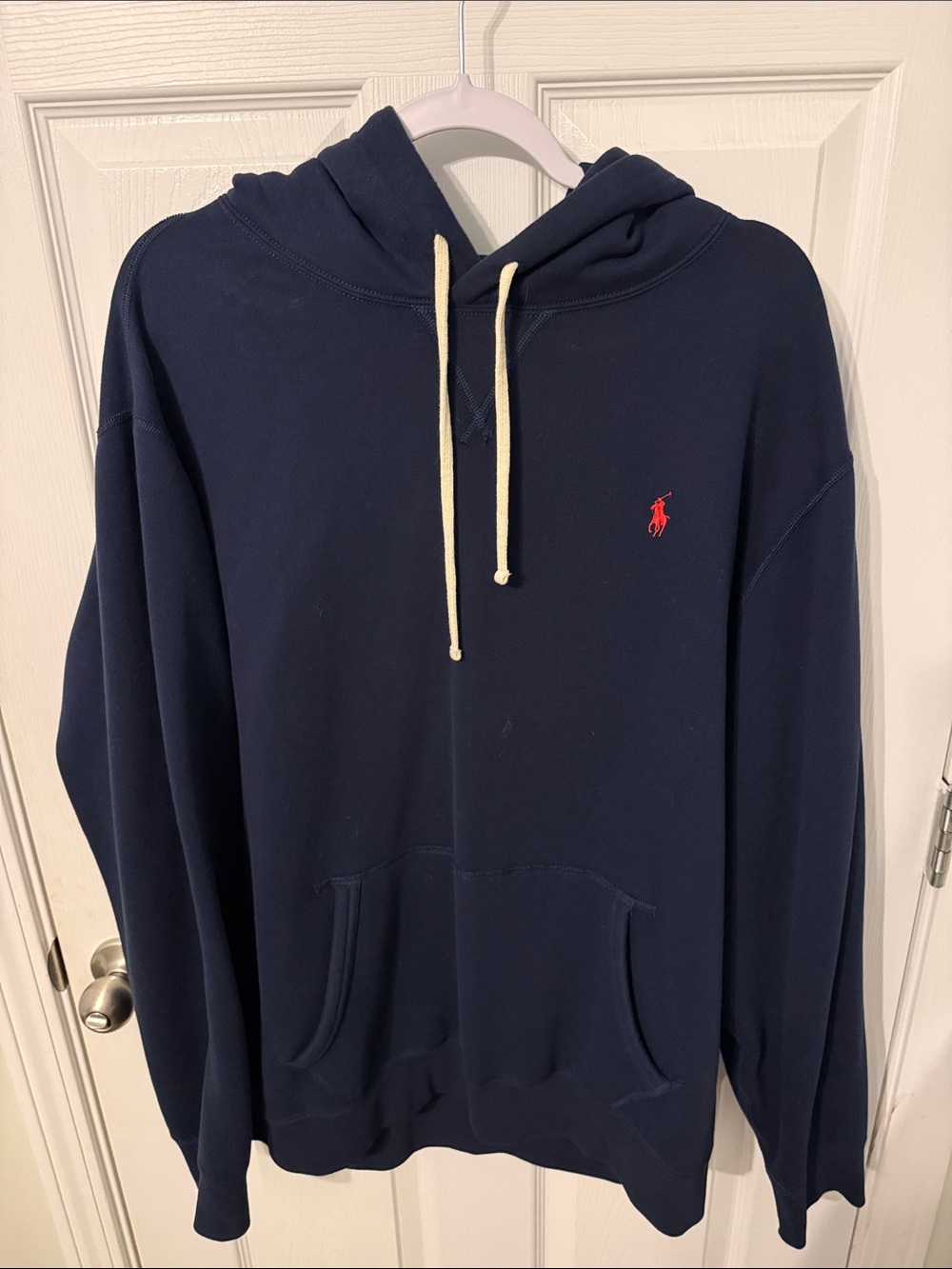 Polo by Ralph Lauren Navy Pullover Hoodie with Red Pony